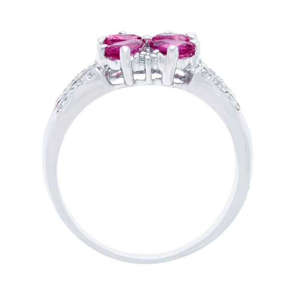 0.80ct Pink Tourmaline with 0.22ct diamonds set in 9K white gold