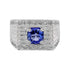 0.90ct Tanzanite Men's Ring 14K White Gold Ring With 0.42tct Diamond Accents