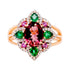 2.43ct Multi gemstones rings with 0.35ct diamonds set in 14K yellow gold