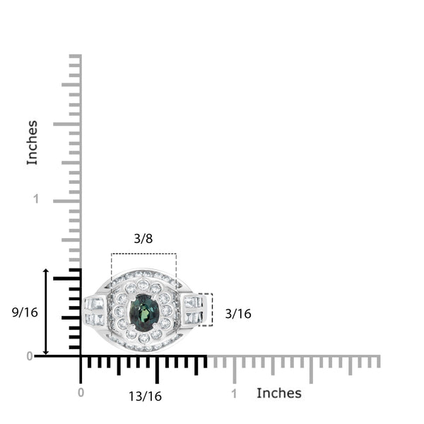0.94ct Alexandrite Rings With 1.10tct Diamonds Set In Platinum 900 Platinum