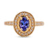 0.66ct Tanzanite Ring With 0.70tct Diamond Halo In 14K Yellow Gold