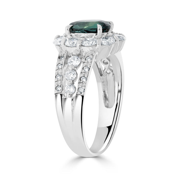 1.01ct Alexandrite Rings With 0.98tct Diamonds Set In Platinum 950