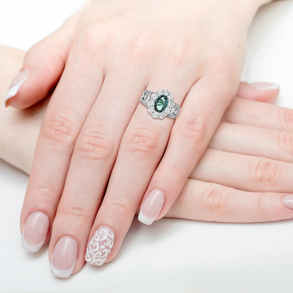 1.01ct Alexandrite Rings With 0.98tct Diamonds Set In Platinum 950