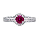 0.50ct Ruby ring with 0.27ct diamonds set in 14K white gold