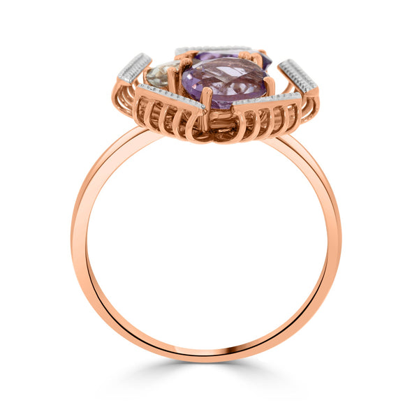 1.25tct Amethyst Rings in 14K Rose Gold