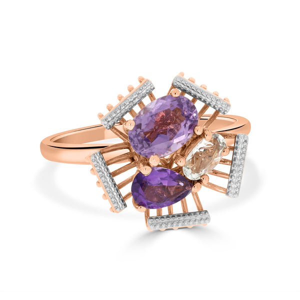 1.25tct Amethyst Rings in 14K Rose Gold
