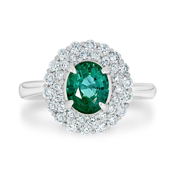 1.07ct Paraiba Rings with 0.60tct diamonds set in platinum