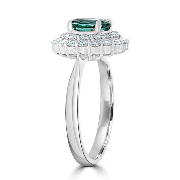 1.07ct Paraiba Rings with 0.60tct diamonds set in platinum