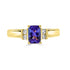 0.99ct Tanzanite ring with 0.10tct diamonds set in 14K yellow gold