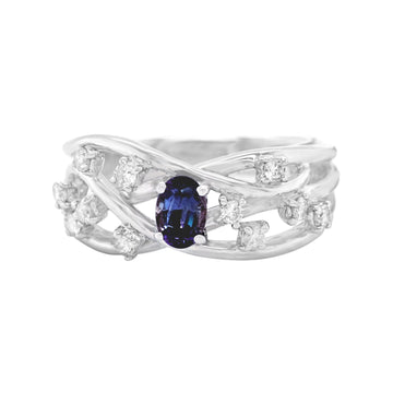 Platinum 0.35Ct Fine Alexandrite Ring With 0.24Tct Accent Diamonds