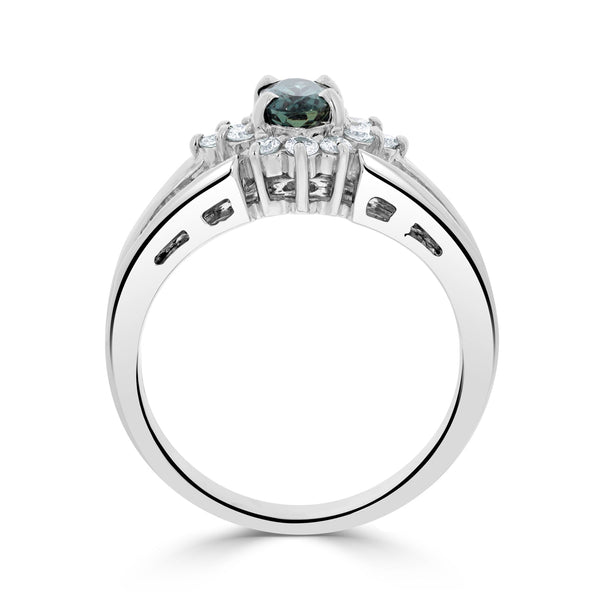 0.77ct Alexandrite Rings With 0.65tct Diamonds Set In Pt950 Platinum
