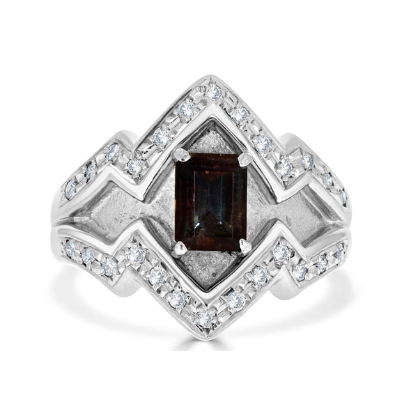 1.13ct Alexandrite Rings With 0.27tct Diamonds Set In Platinum 900 Platinum