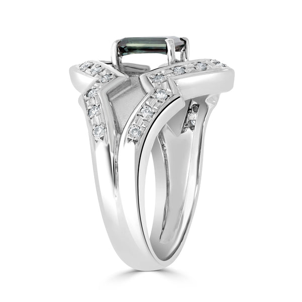 1.13ct Alexandrite Rings With 0.27tct Diamonds Set In Platinum 900 Platinum