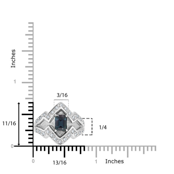 1.13ct Alexandrite Rings With 0.27tct Diamonds Set In Platinum 900 Platinum