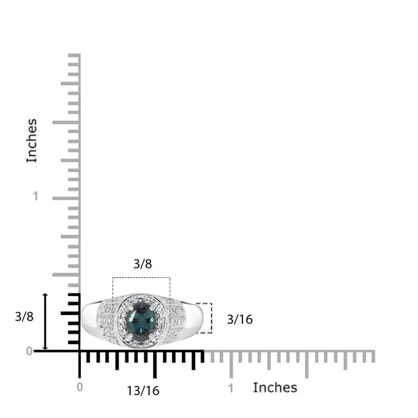 0.82ct Alexandrite Rings With 0.14tct Diamonds Set In Platinum 900 Platinum