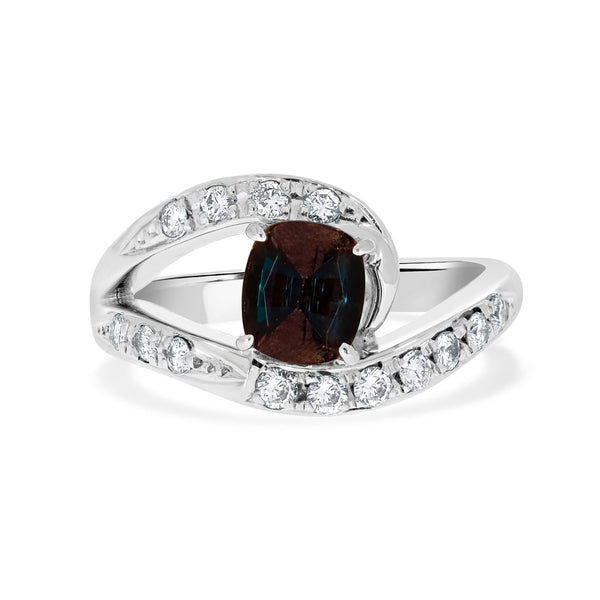 1.07ct Alexandrite Rings With 0.30tct Diamonds Set In Platinum 900 Platinum