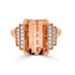 5.65ct Morganite ring with 0.23tct diamonds set in 14K rose gold