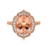 5.36ct Morganite ring with 0.35tct diamonds set in 14K rose gold