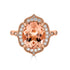 5.36ct Morganite ring with 0.35tct diamonds set in 14K rose gold