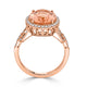 5.82ct Morganite ring with 0.37tct diamonds set in 14K rose gold