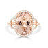 5.58ct Morganite Rings with 0.37tct Diamond set in 14K Rose Gold