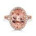5.50ct Morganite ring with 0.31tct diamonds set in 14K rose gold