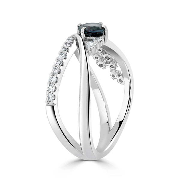 0.68ct Alexandrite Rings With 0.25tct Diamonds Set In Platinum 950 Platinum