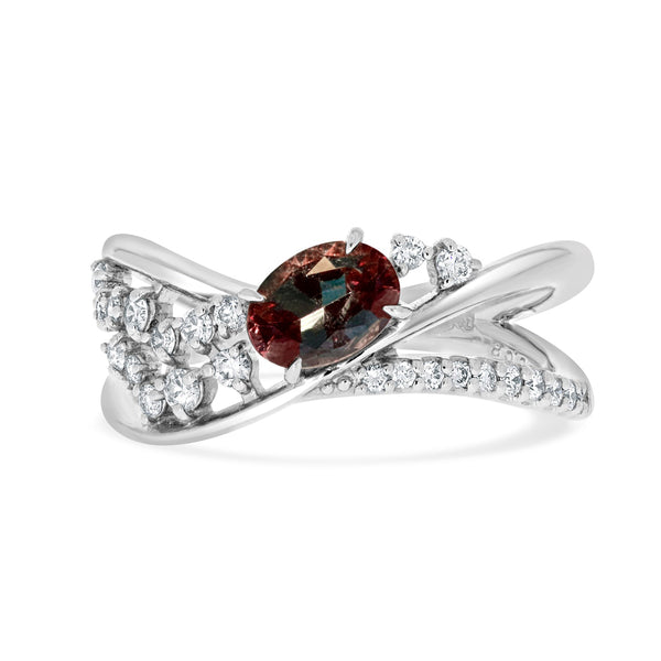 0.68ct Alexandrite Rings With 0.25tct Diamonds Set In Platinum 950 Platinum