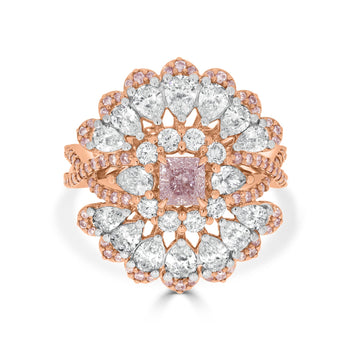 0.54ct Pink Diamond Ring with 0.36tct Diamonds set in 18K Rose Gold