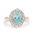 1.92ct Paraiba Rings with 0.49tct diamonds set in 18KT tose gold