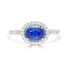 1.54Ct Sapphire Ring With 0.31Tct Diamonds Set In 14K White Gold