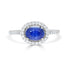 1.54Ct Sapphire Ring With 0.31Tct Diamonds Set In 14K White Gold