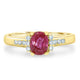 1.11Ct Ruby Ring With 0.14Tct Diamonds Set In 18K Yellow Gold