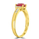 1.11Ct Ruby Ring With 0.14Tct Diamonds Set In 18K Yellow Gold