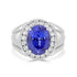 8.26Ct Tanzanite Ring With 0.85Tct Diamonds Set In 14K White Gold