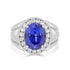 8.26Ct Tanzanite Ring With 0.85Tct Diamonds Set In 14K White Gold