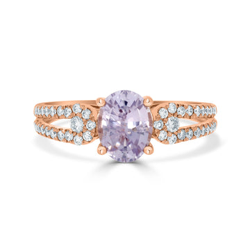 1.51ct Sapphire Rings with 0.32tct diamonds set in 14KT rose gold