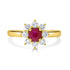 0.62ct Ruby Rings with 0.48tct diamonds set in 14k yellow gold