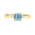 2.09ct Blue Zircon Rings with 2.09tct Diamond set in 14K Yellow Gold