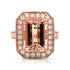 7.03ct Morganite ring with 0.91tct diamonds set in 14K rose gold