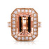 7.03ct Morganite ring with 0.91tct diamonds set in 14K rose gold