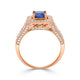 1.01Ct Sapphire Ring With 0.67Tct Diamonds Set In 14K Rose Gold