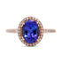 1.94Ct Tanzanite Ring With 0.23Tct Diamond Halo In 14K Yellow Gold