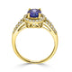 1.43ct Tanzanite ring with 0.39tct diamonds set in14K yellow gold