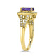 1.43ct Tanzanite ring with 0.39tct diamonds set in14K yellow gold