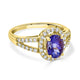 1.43ct Tanzanite ring with 0.39tct diamonds set in14K yellow gold