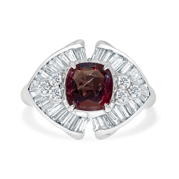 1.52ct Alexandrite Rings With 0.98tct Diamonds Set In Platinum 900 Platinum