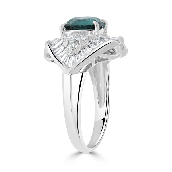 1.52ct Alexandrite Rings With 0.98tct Diamonds Set In Platinum 900 Platinum