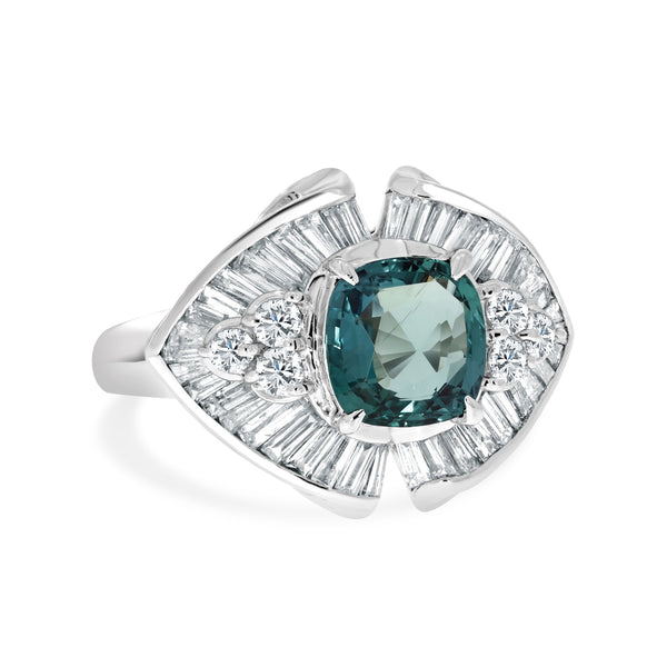 1.52ct Alexandrite Rings With 0.98tct Diamonds Set In Platinum 900 Platinum