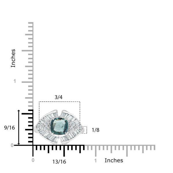 1.52ct Alexandrite Rings With 0.98tct Diamonds Set In Platinum 900 Platinum